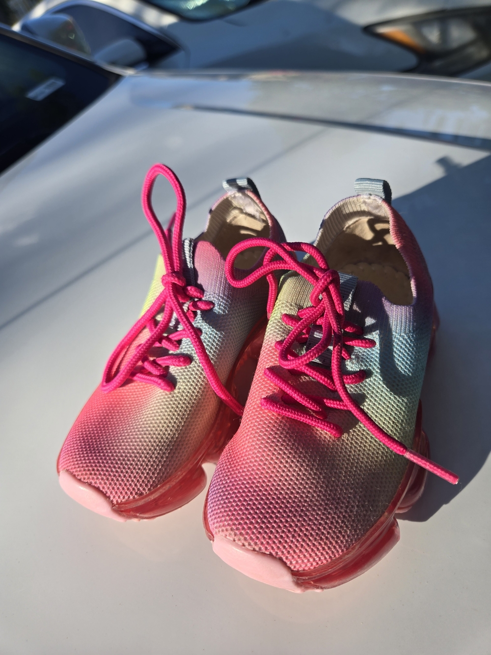 Toddler Link Mesh Lace-Up Sneakers - Pink Multicolor